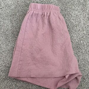 Casual Mauve Elastic Waist Shorts